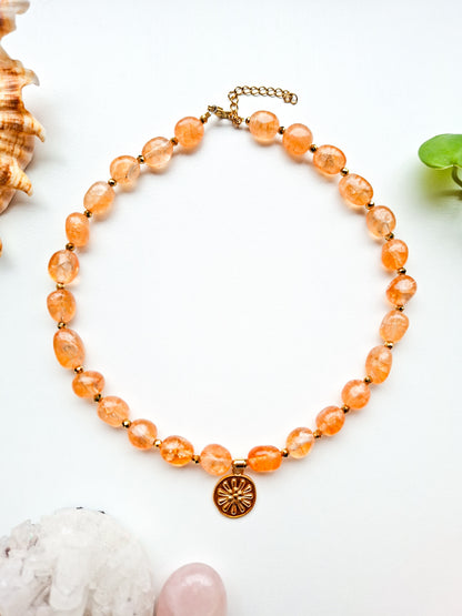Chunky kralen ketting met bedel