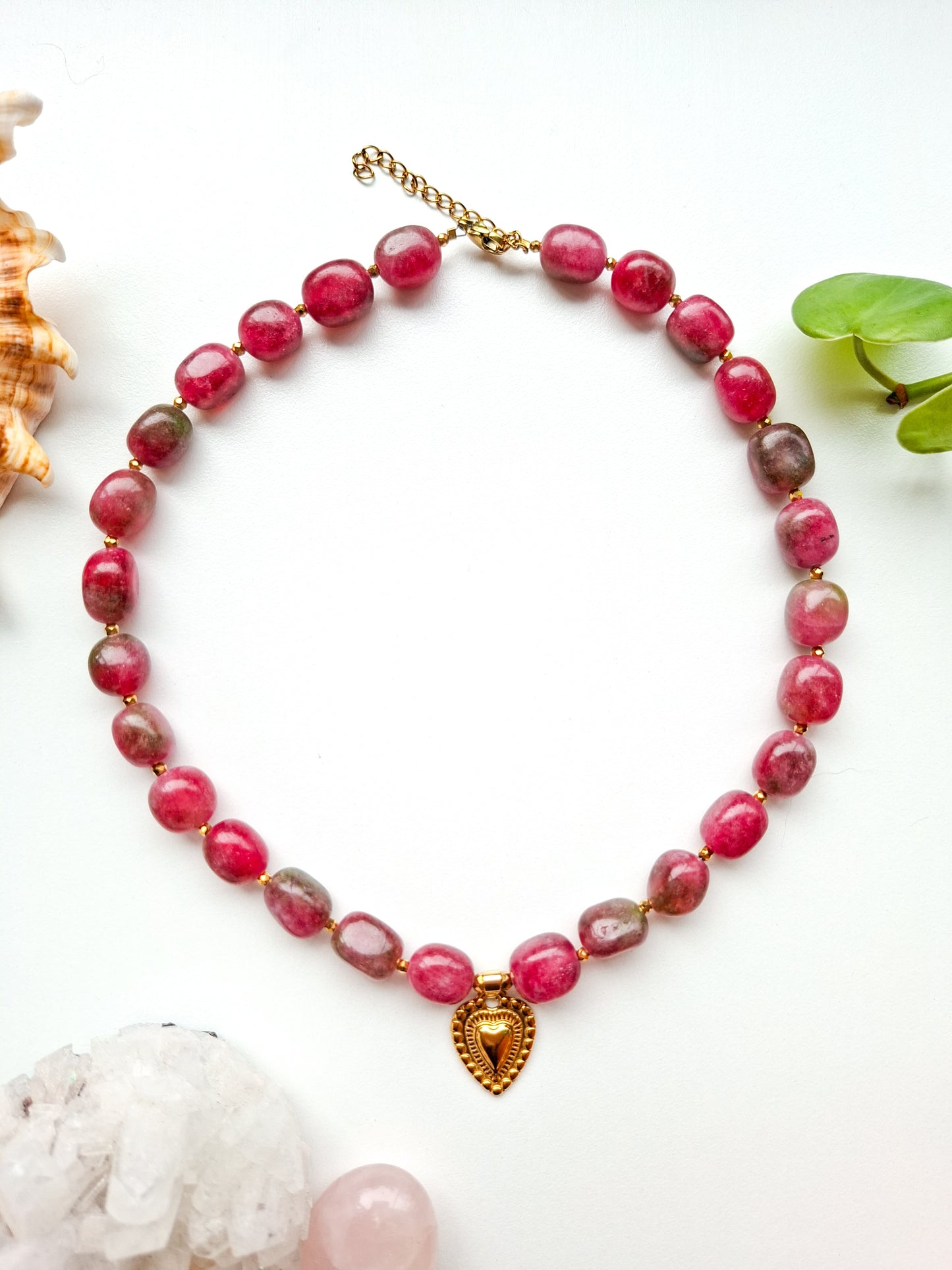 Chunky kralen ketting met bedel