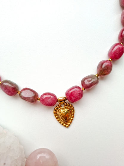 Chunky kralen ketting met bedel