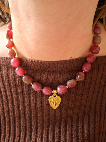 Chunky kralen ketting met bedel