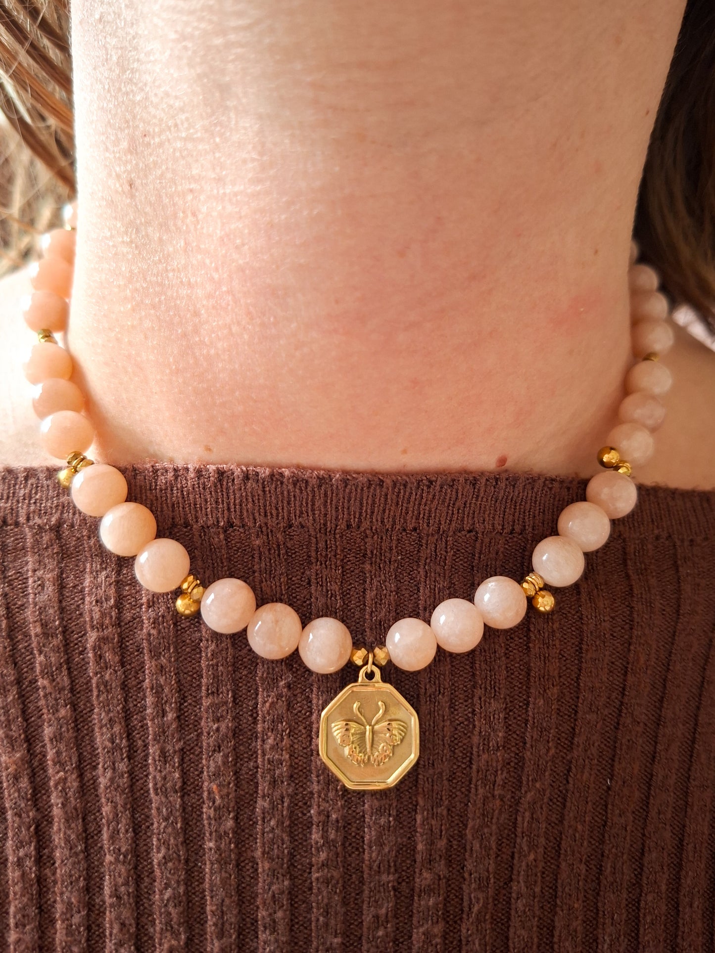 Chunky kralen ketting met bedel