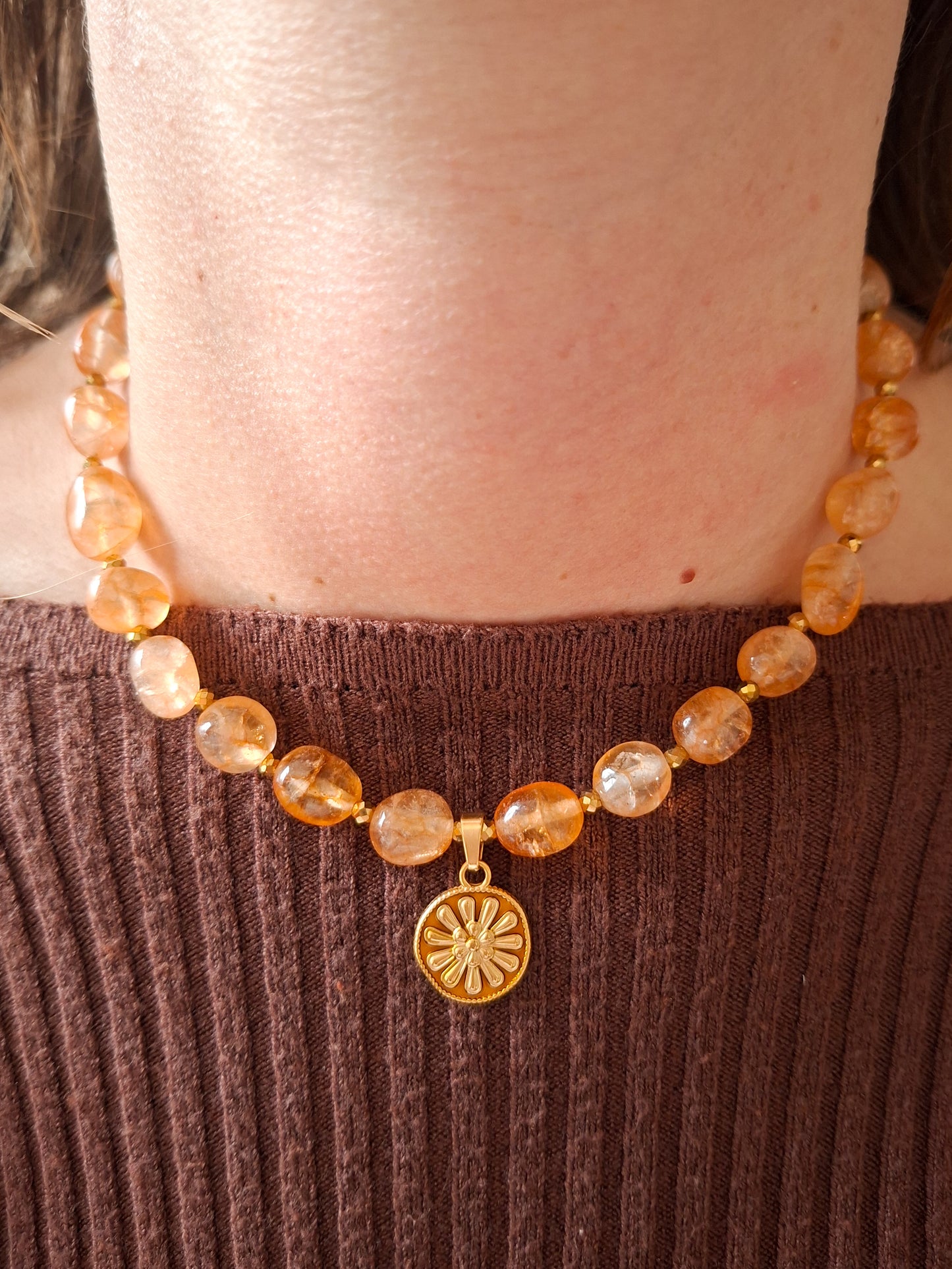 Chunky kralen ketting met bedel