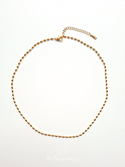 Basic ketting stainless steel 40+5cm goud rice
