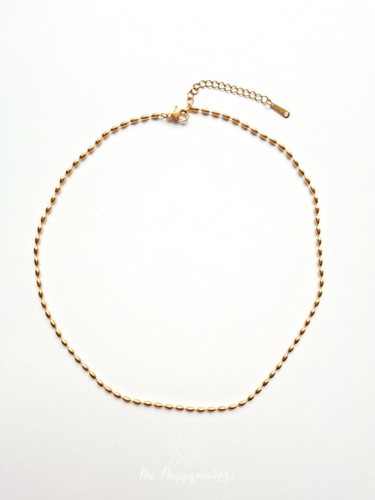 Basic ketting stainless steel 40+5cm goud rice