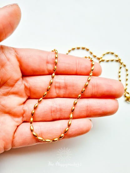 Basic ketting stainless steel 40+5cm goud rice