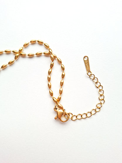 Basic ketting stainless steel 40+5cm goud rice