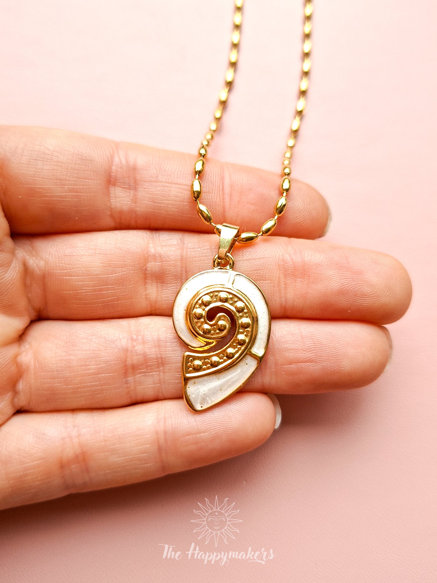 Bedel + ketting ☀ white shell