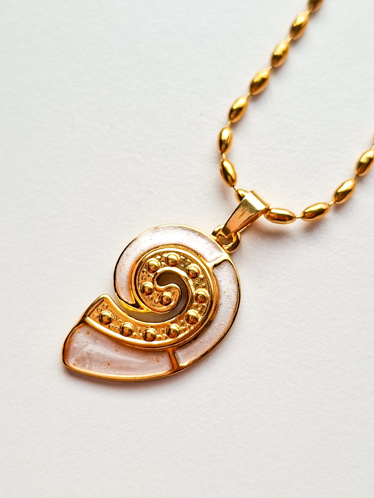 Bedel + ketting ☀ white shell