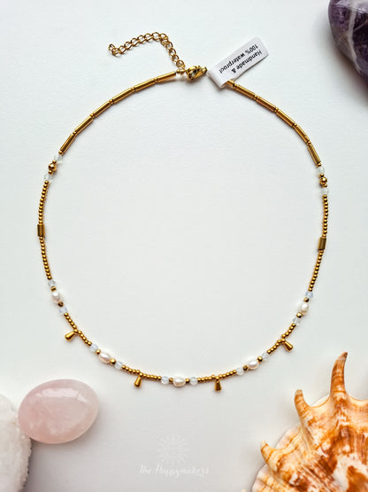 One of a kind pearl bead necklace