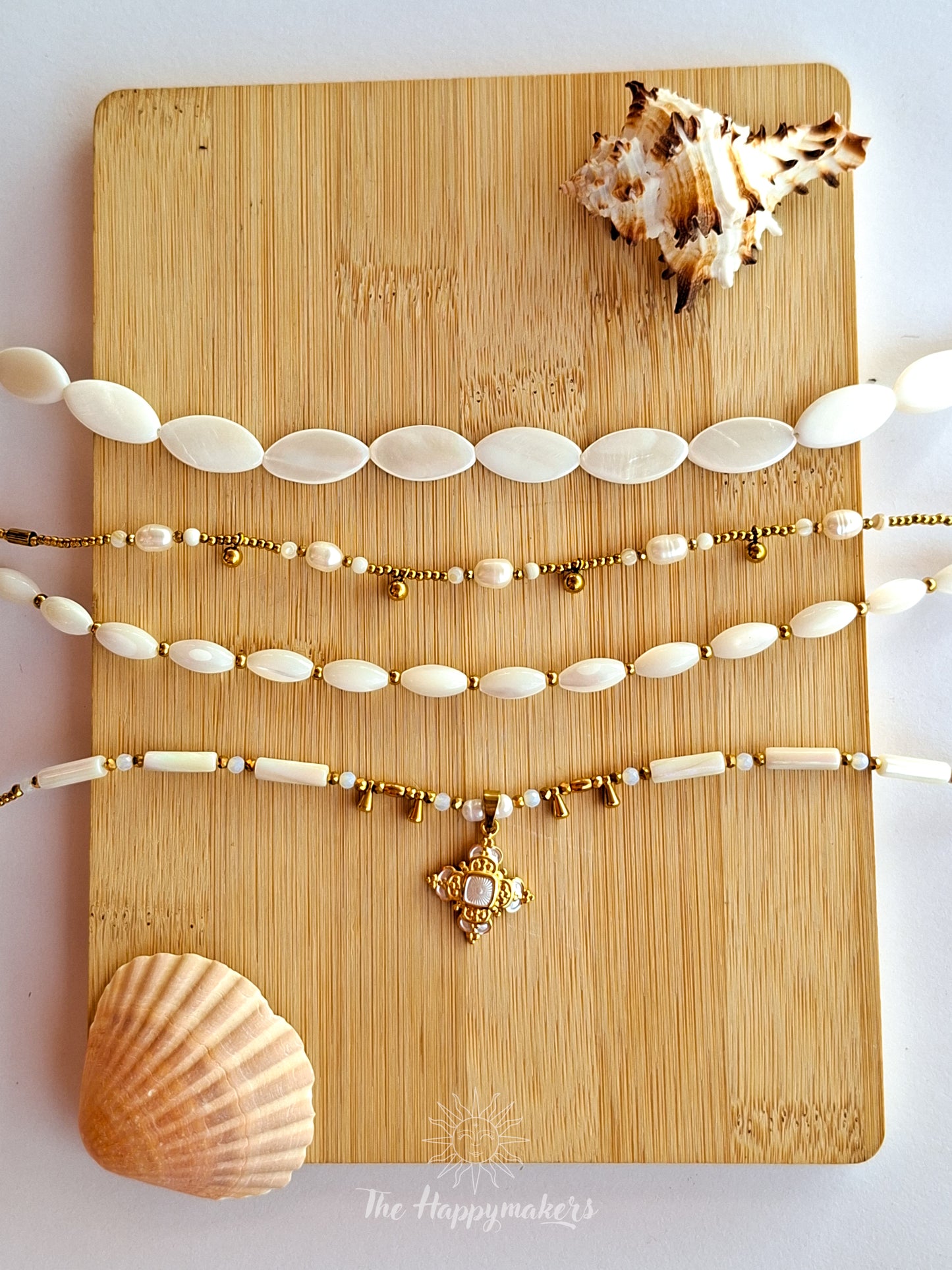 One of a kind real shell beads necklace