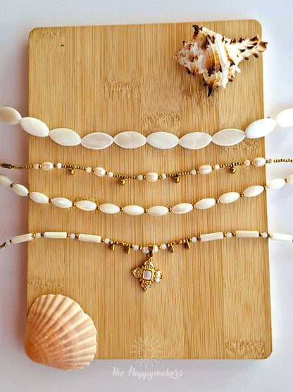 One of a kind real shell beads necklace