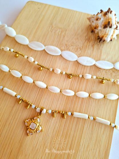 One of a kind real shell beads necklace