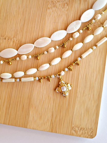 One of a kind real shell beads necklace
