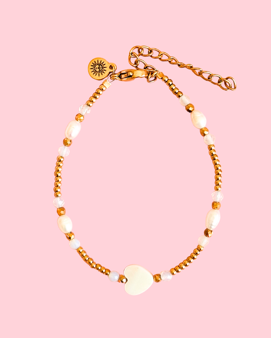 Boho beach bracelet one heart