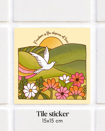 Happy tile sticker ☀ freedom