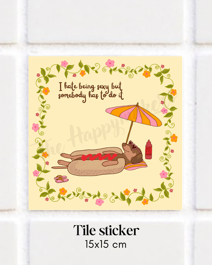 Happy tile sticker ☀ hot dog