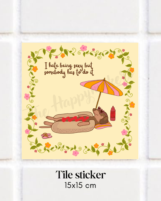 Happy tile sticker ☀ hot dog
