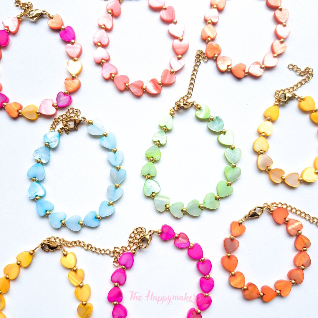 Armband schelphartjes 8mm