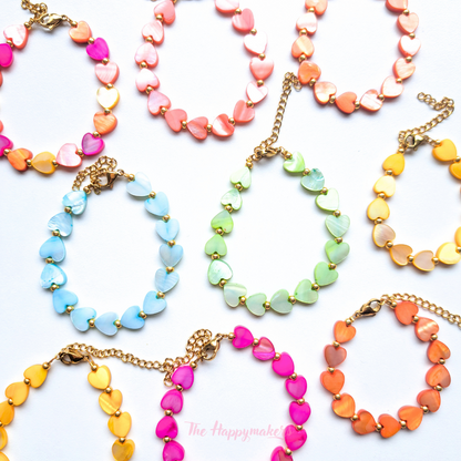 Armband schelphartjes 8mm