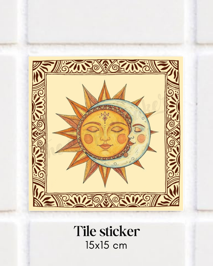 Happy tile sticker ☀ sun & moon