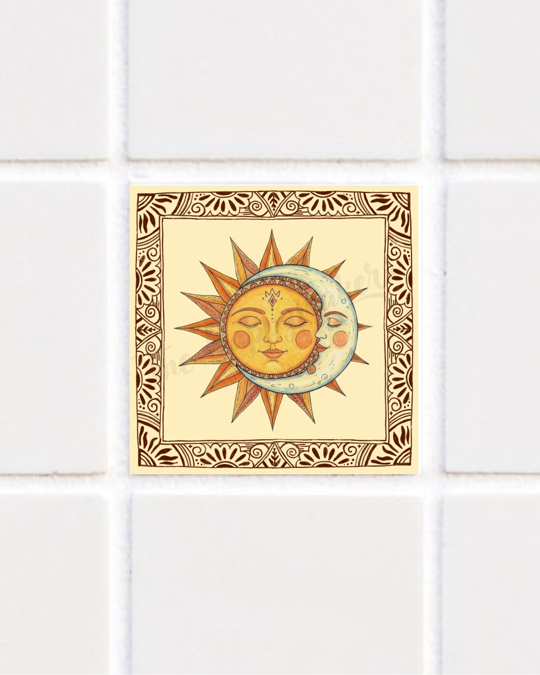 Happy tile sticker ☀ sun & moon