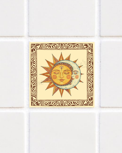 Happy tile sticker ☀ sun & moon