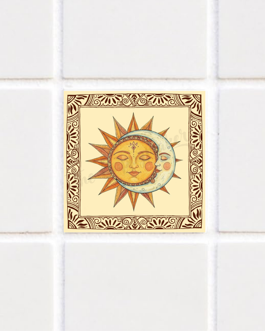 Happy tile sticker ☀ sun & moon