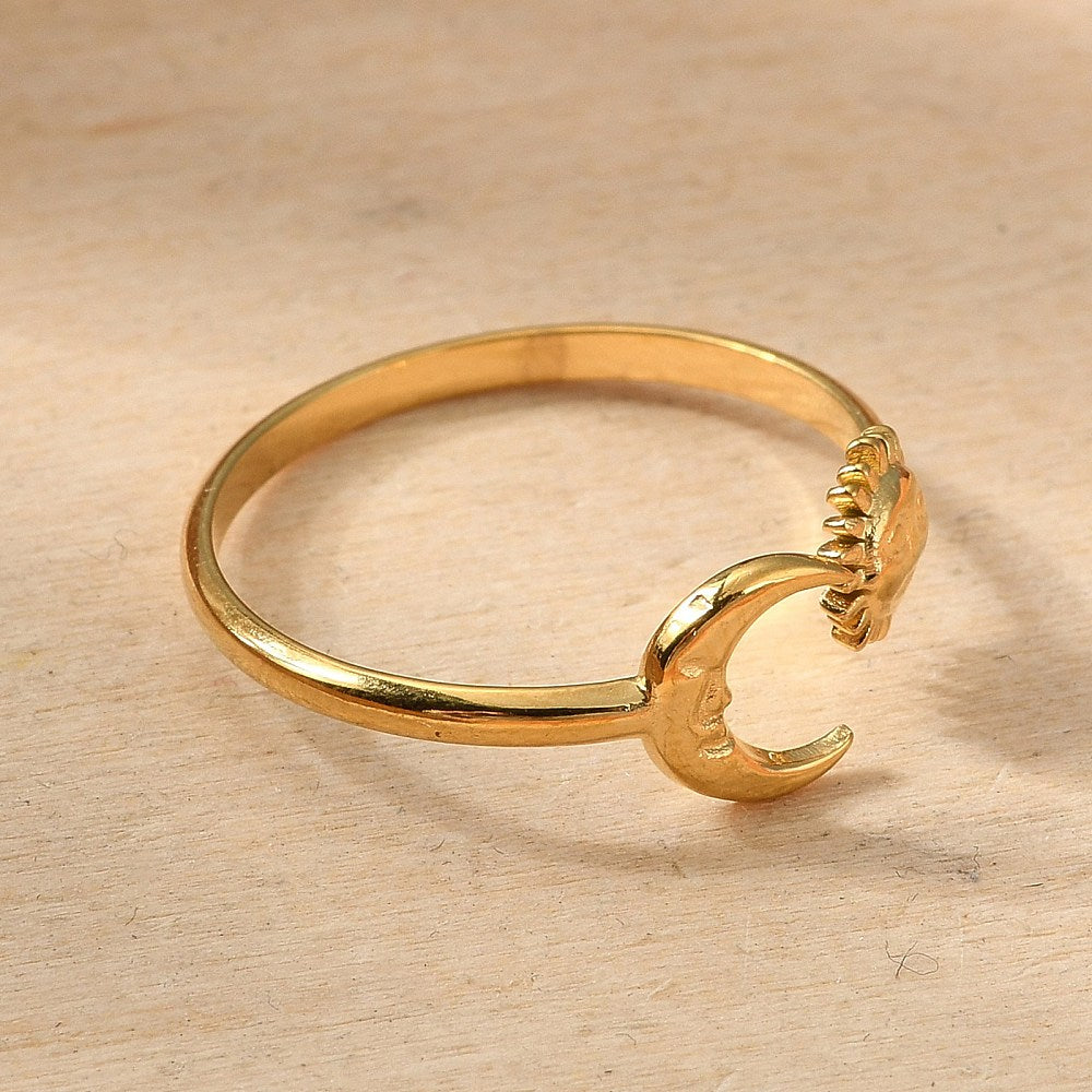 Ring stainless steel ☀ moon & sun