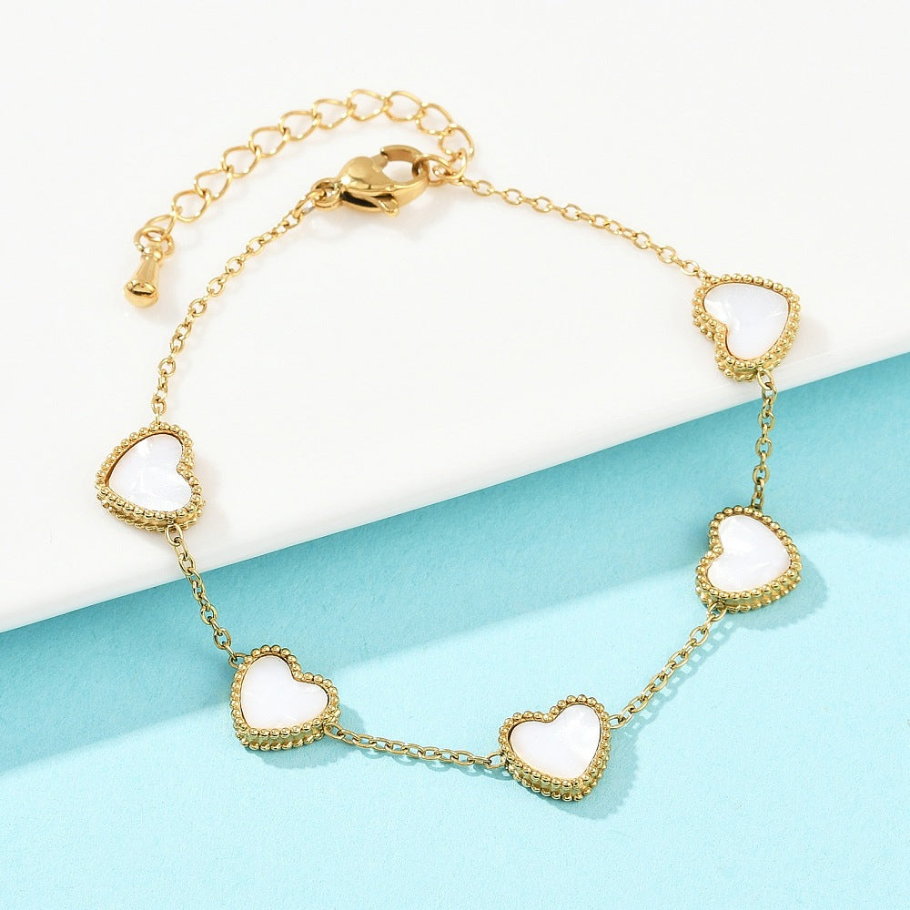 Armband ☀ white hearts