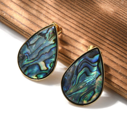 Studs stainless steel & abalone, boho beach