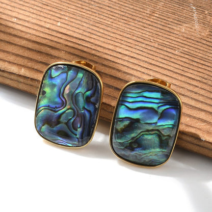 Studs stainless steel & abalone, boho beach