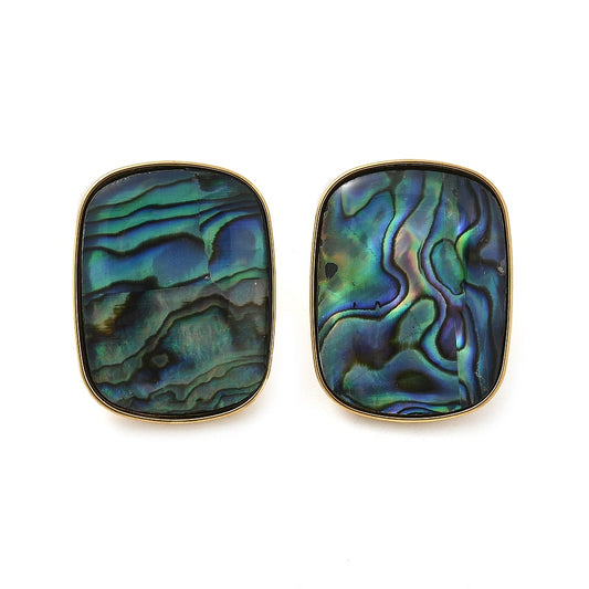 Studs stainless steel & abalone, boho beach