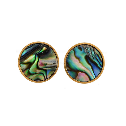 Studs stainless steel & abalone, boho beach
