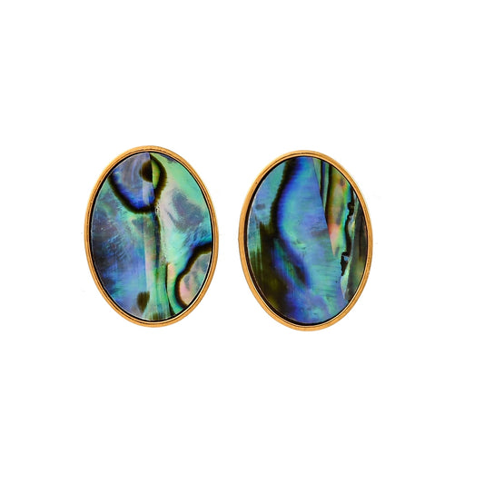 Studs stainless steel & abalone, boho beach