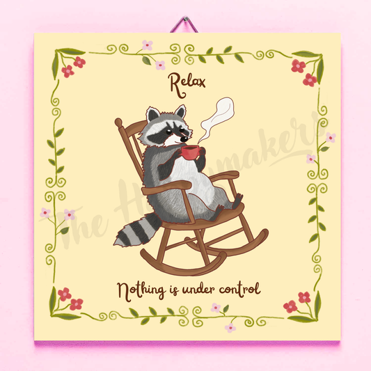 Happy tile ☀ relax raccoon