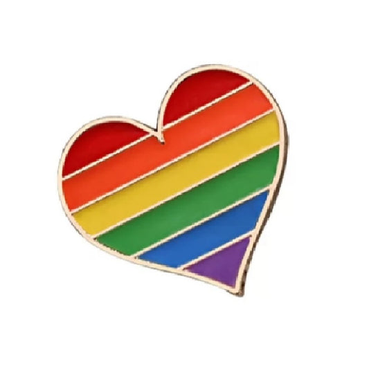 Pin ''regenboog hartje'' broche, gay pride, kledingspeld