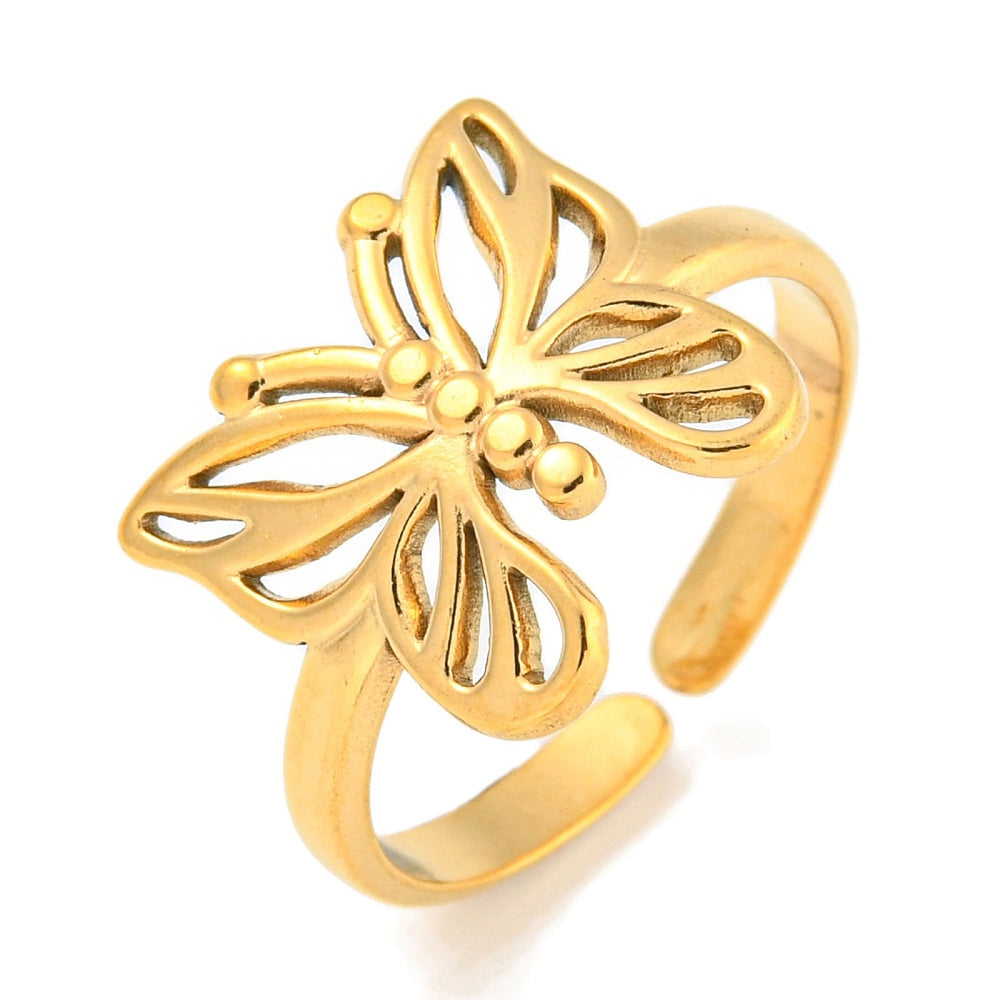 Ring stainless steel ☀ butterfly
