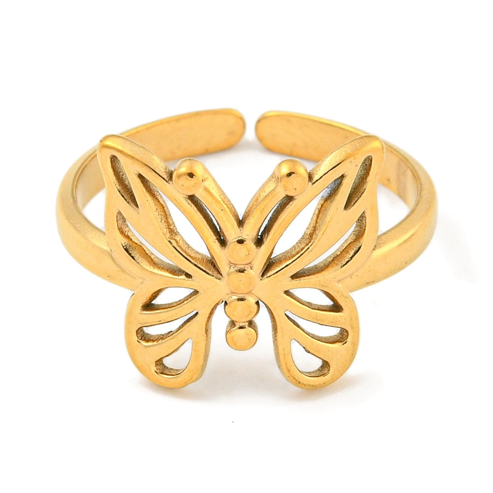 Ring stainless steel ☀ butterfly