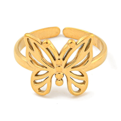 Ring stainless steel ☀ butterfly