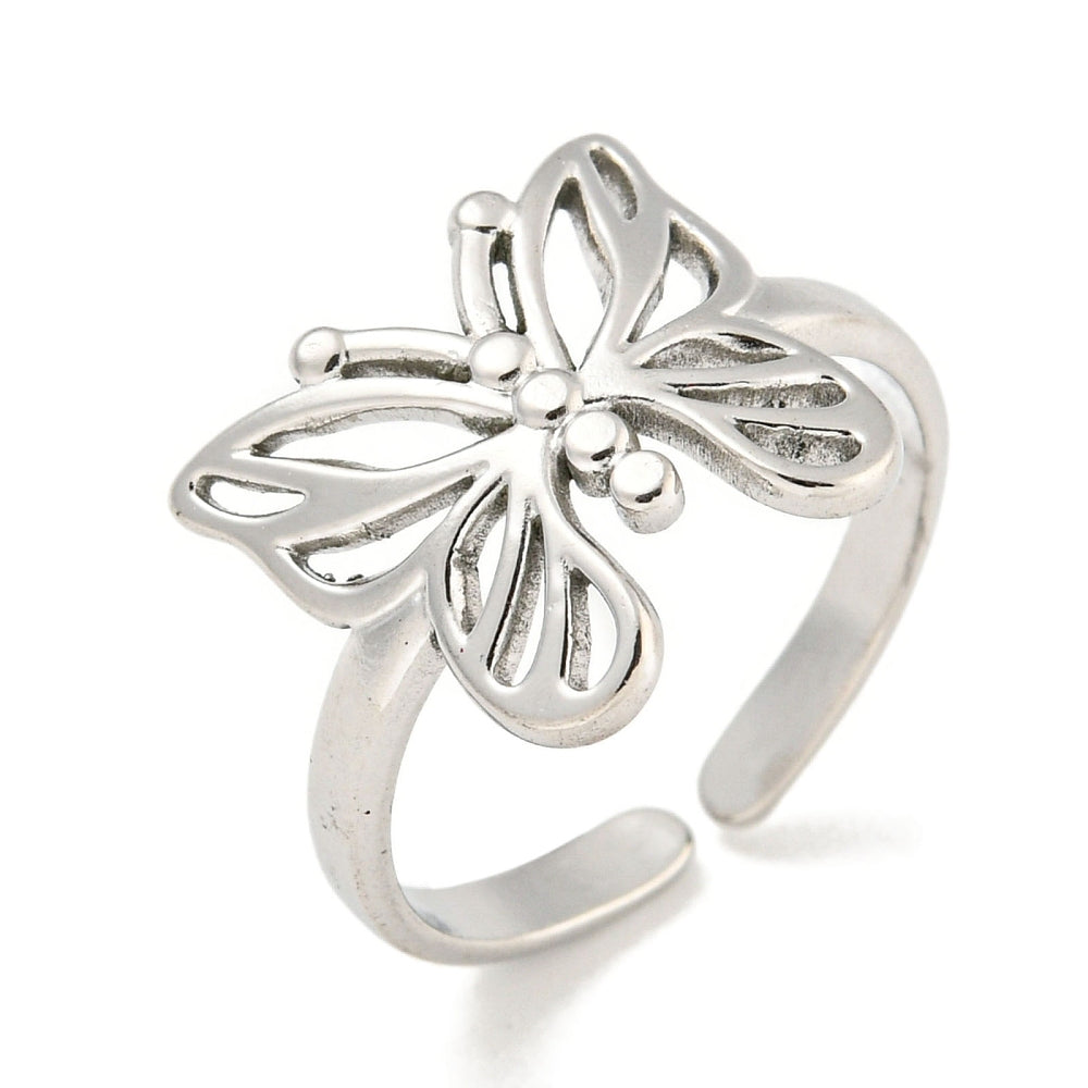 Ring stainless steel ☀ butterfly