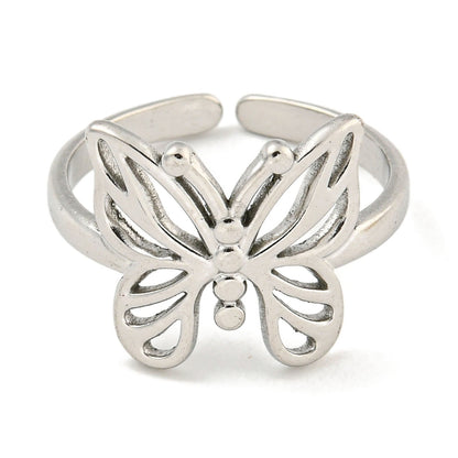 Ring stainless steel ☀ butterfly