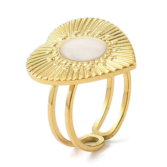 Ring stainless steel ☀ big heart