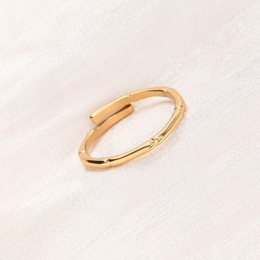 Ring stainless steel ☀ bamboo