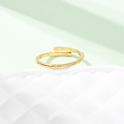 Ring stainless steel ☀ bamboo