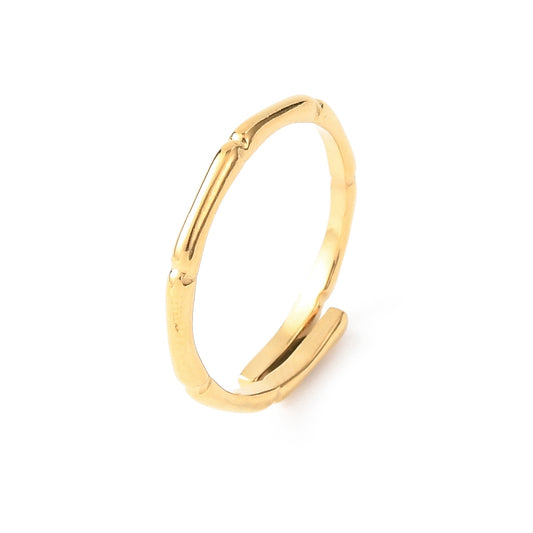 Ring stainless steel ☀ bamboo