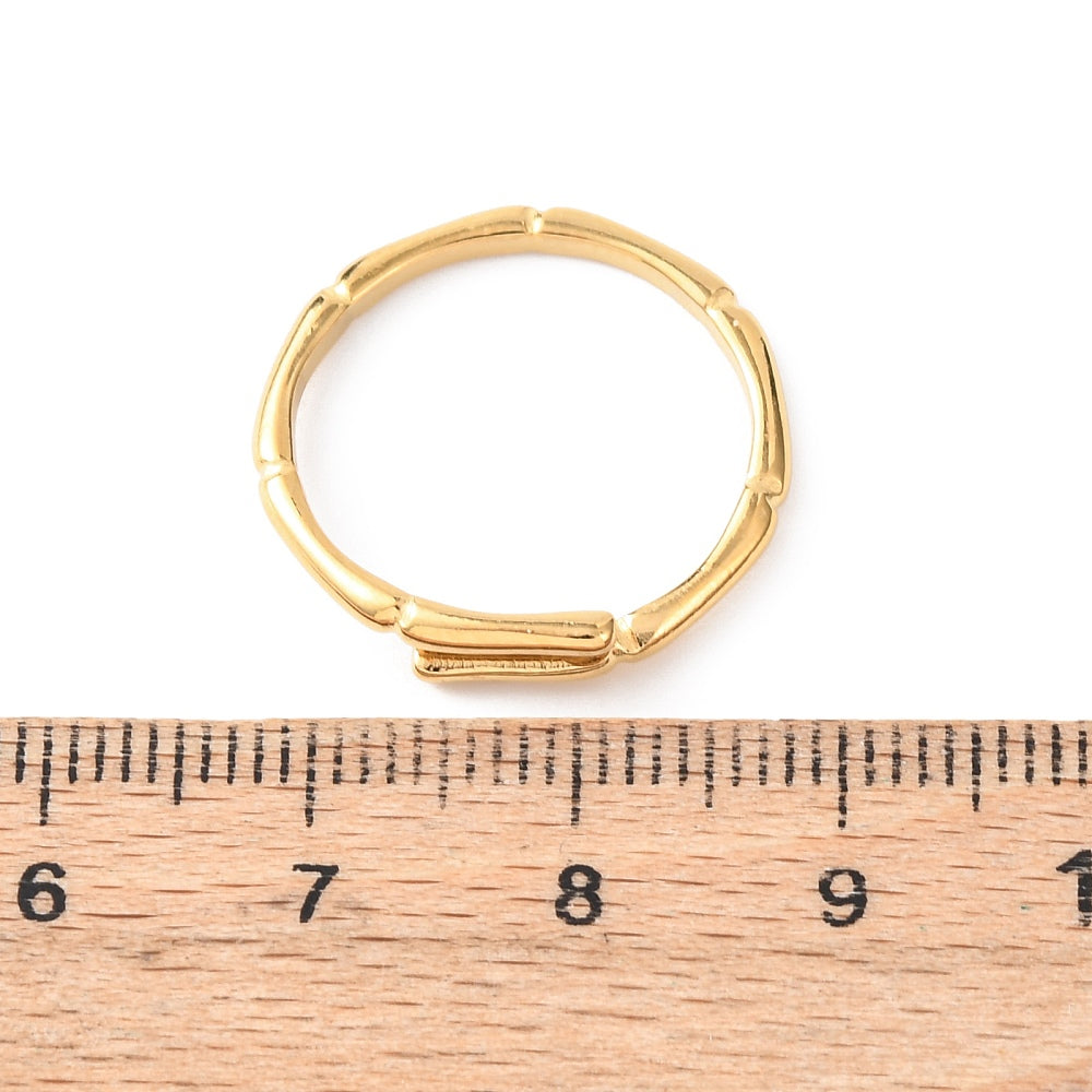Ring stainless steel ☀ bamboo