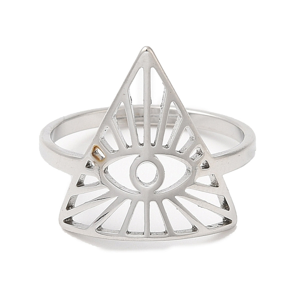 Ring stainless steel ☀ eye triangle