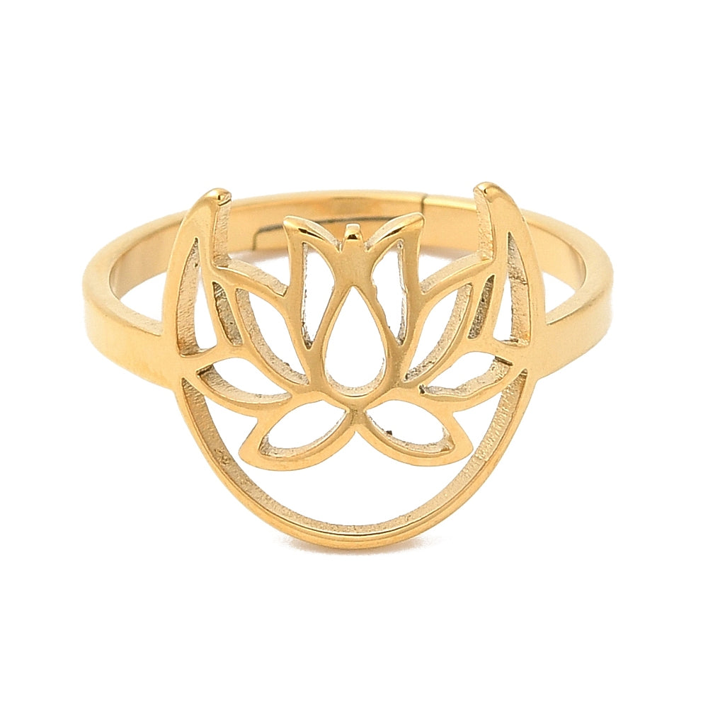 Ring stainless steel ☀ lotus moon