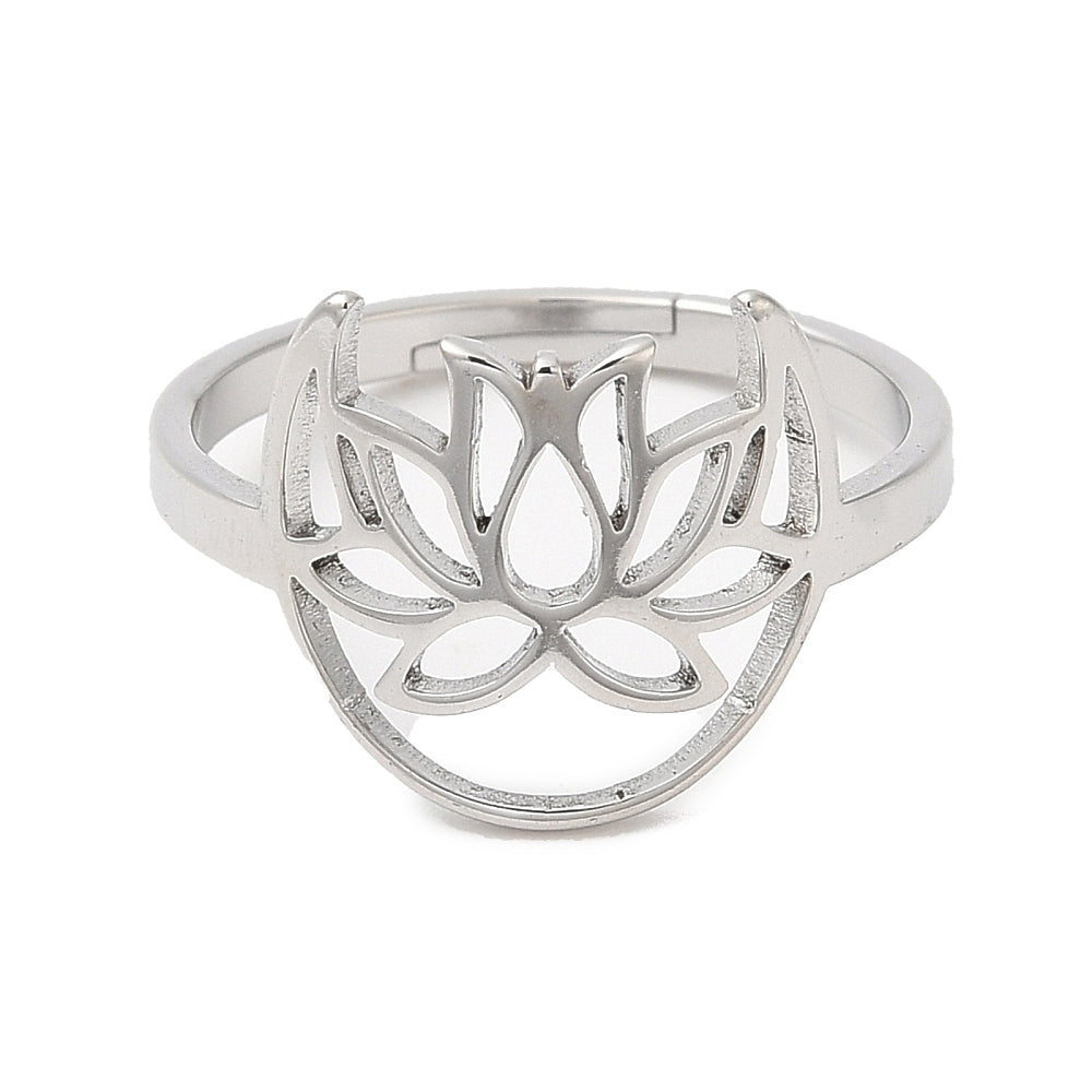 Ring stainless steel ☀ lotus moon