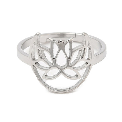 Ring stainless steel ☀ lotus moon